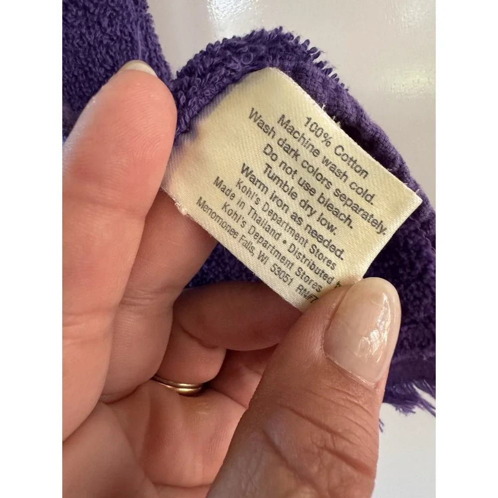 Vintage Sonoma Halloween Hand Towel Purple Pumpkins Ghost GUC